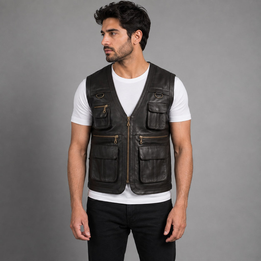 Brown Leather Vest