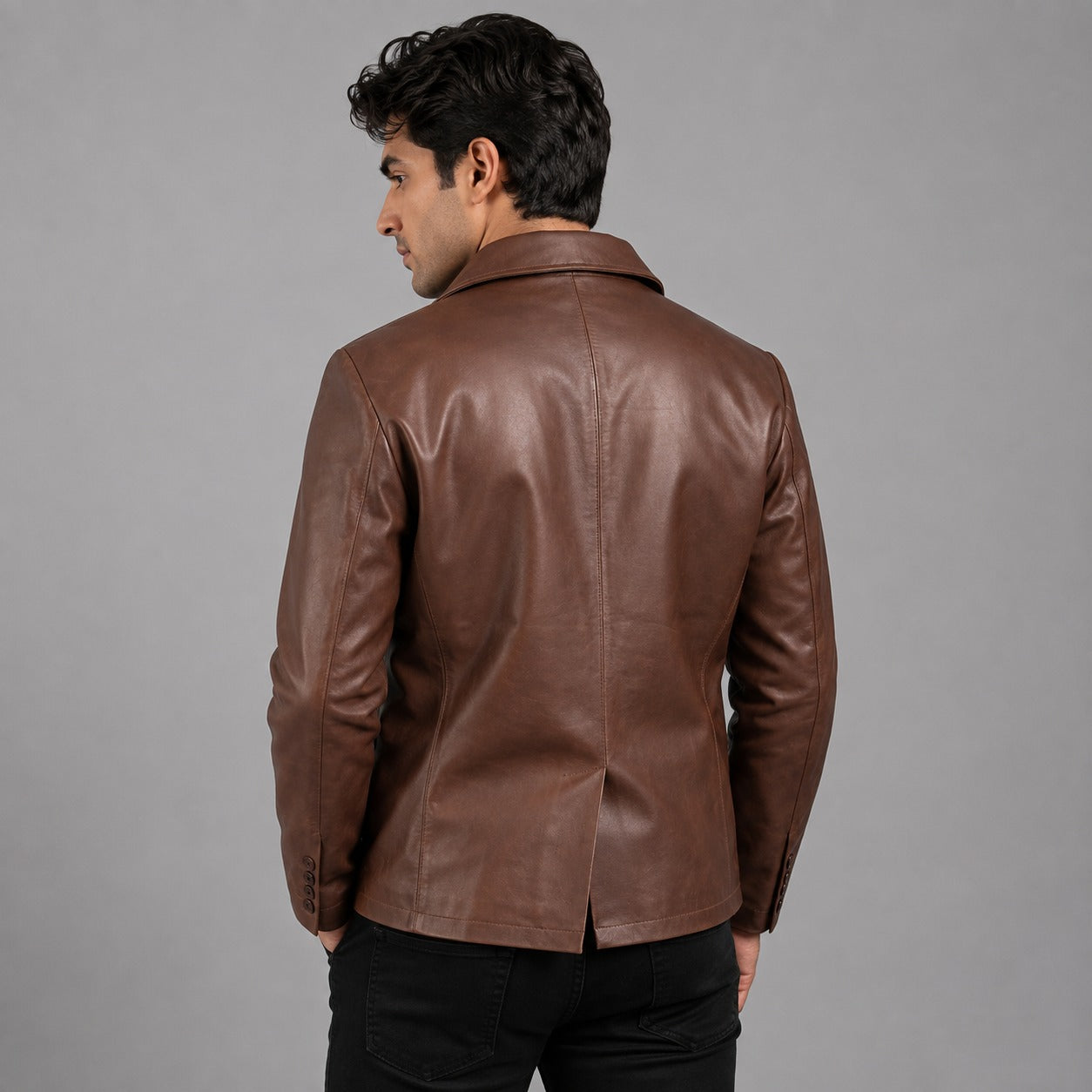 Leather Naval Peacoat