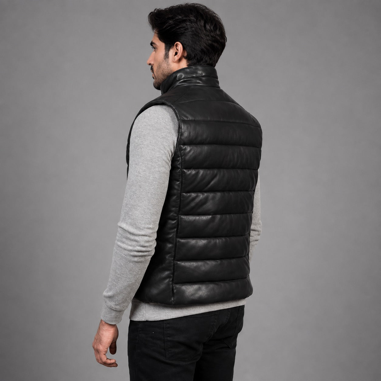 Leather Puffer Vest