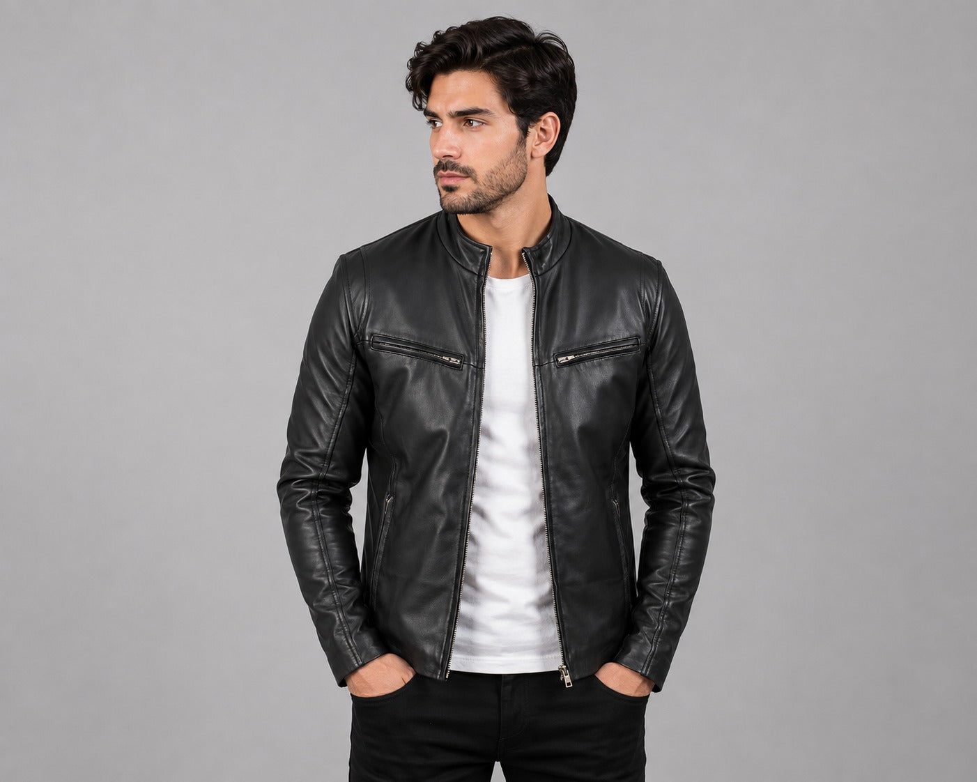 Ionic Black Leather Jacket