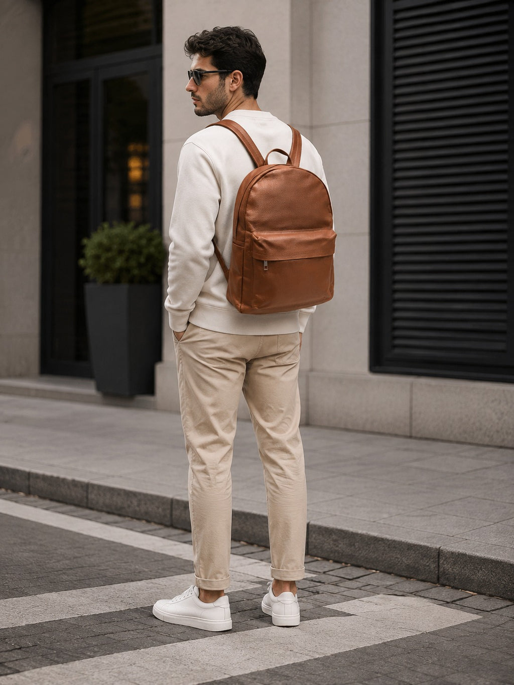 Mens Leather Backpack