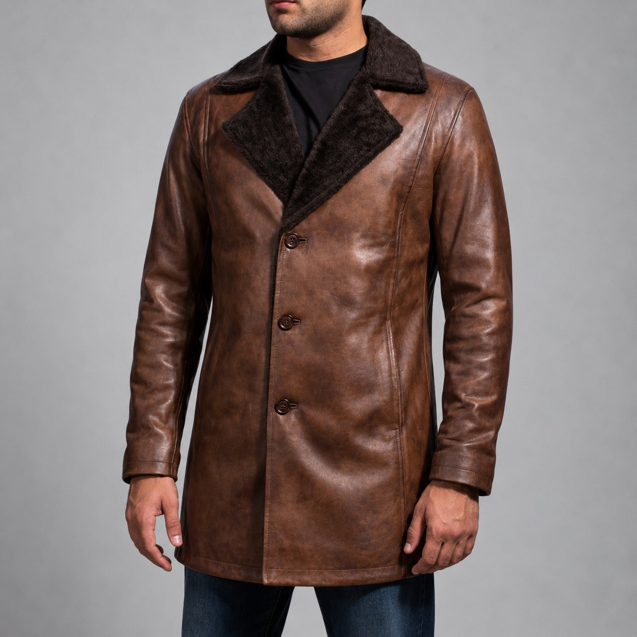 Leather Shearling Coat