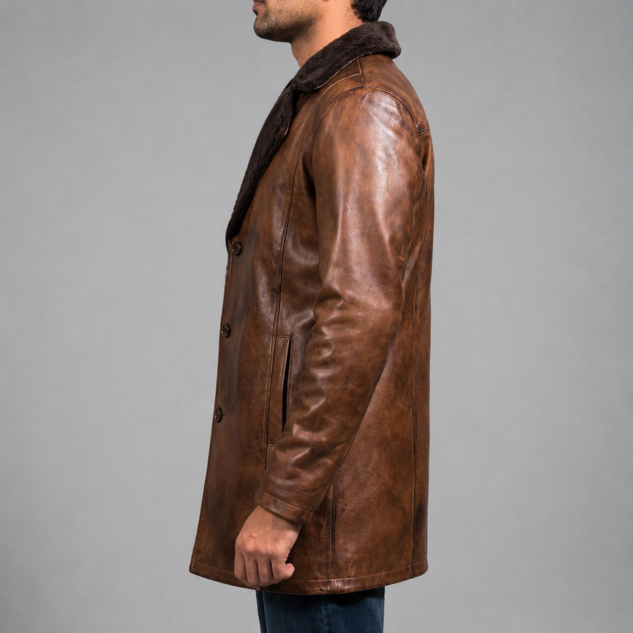 Leather Shearling Coat