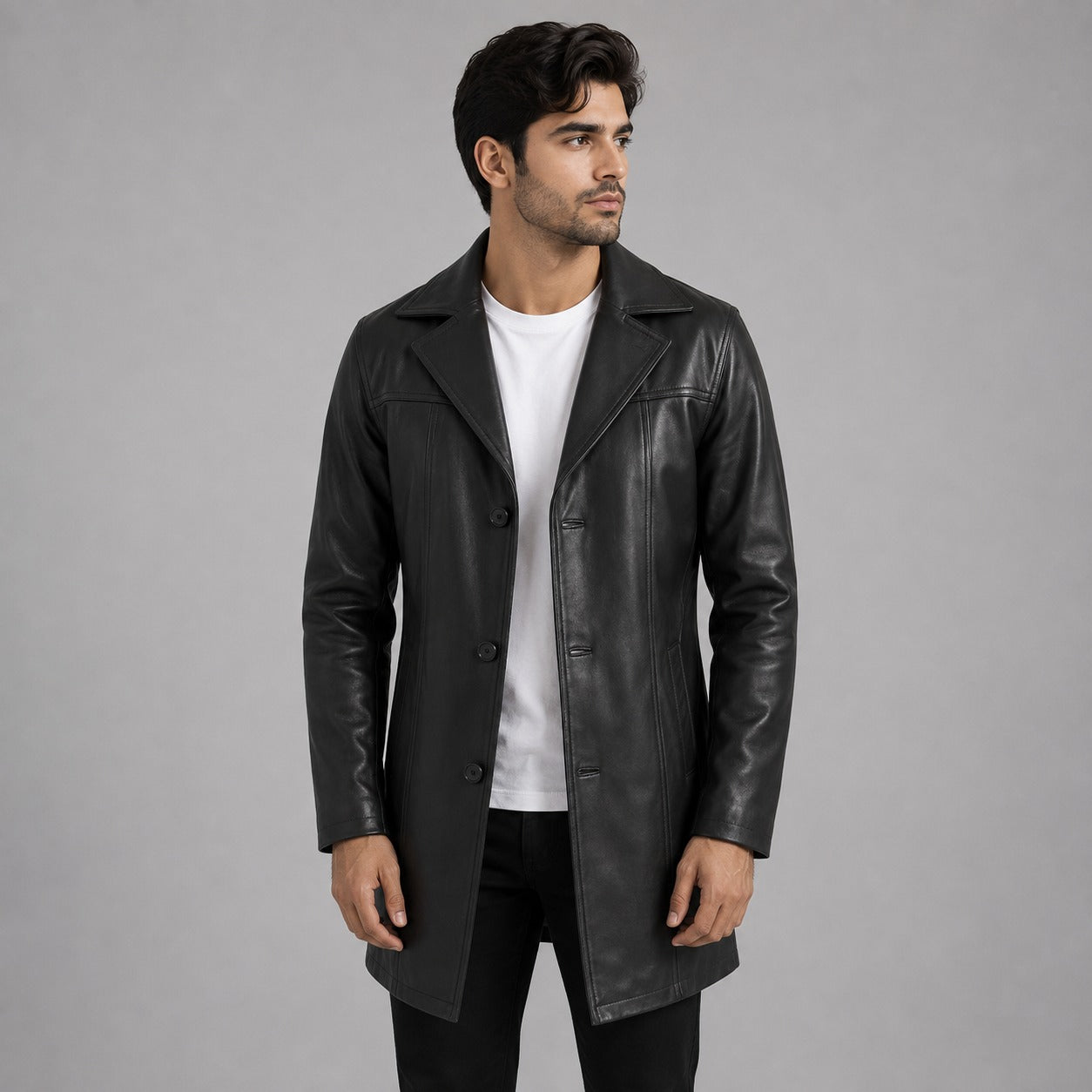 Black Leather Coat
