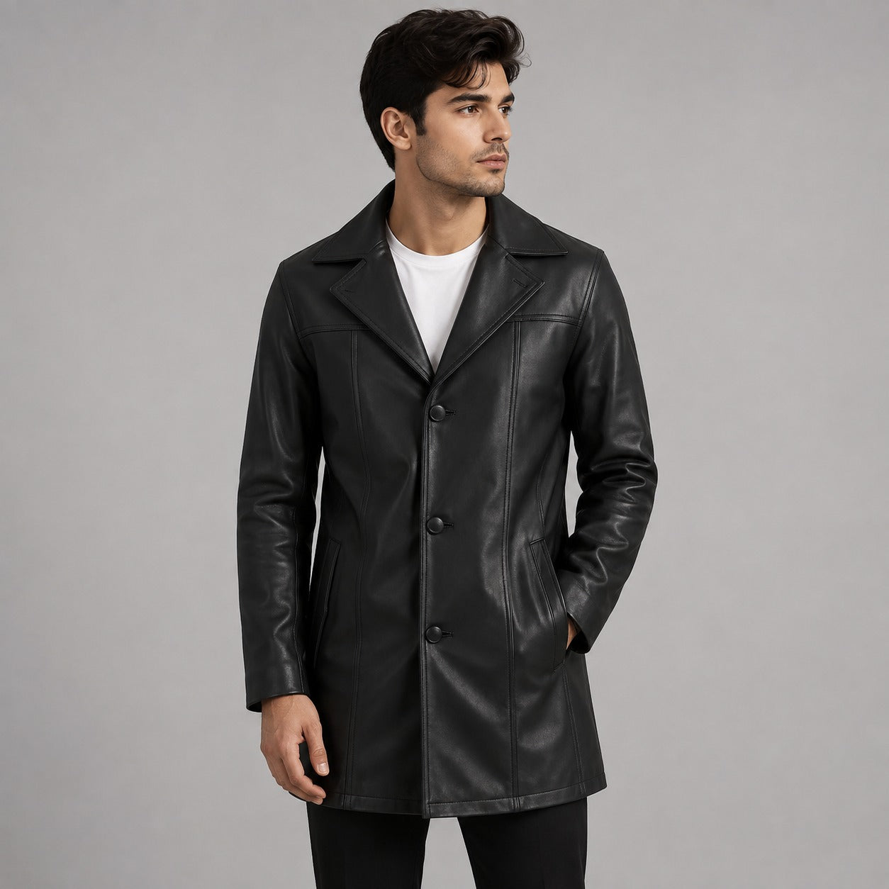 Black Leather Coat