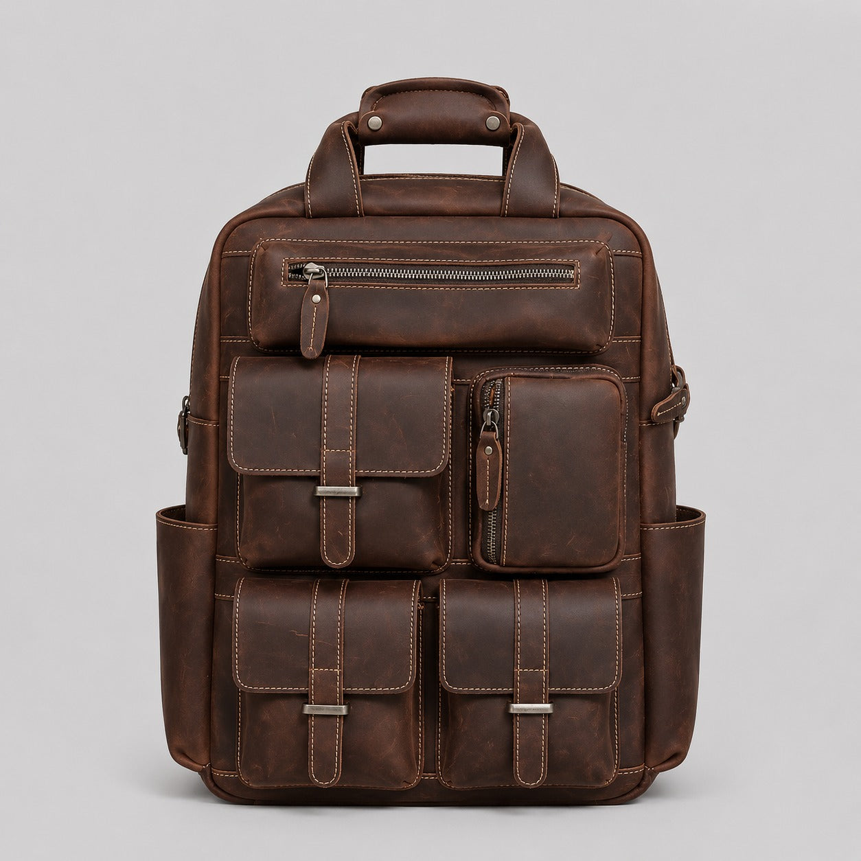 Genuine Leather Canvas Retro Backpacks | Laptop Shoulder Bags