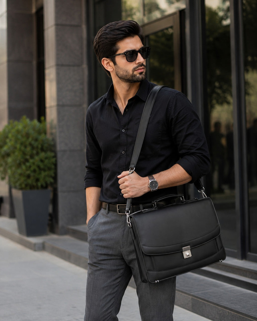 Leather Laptop Office Bag | Briefcase with lock