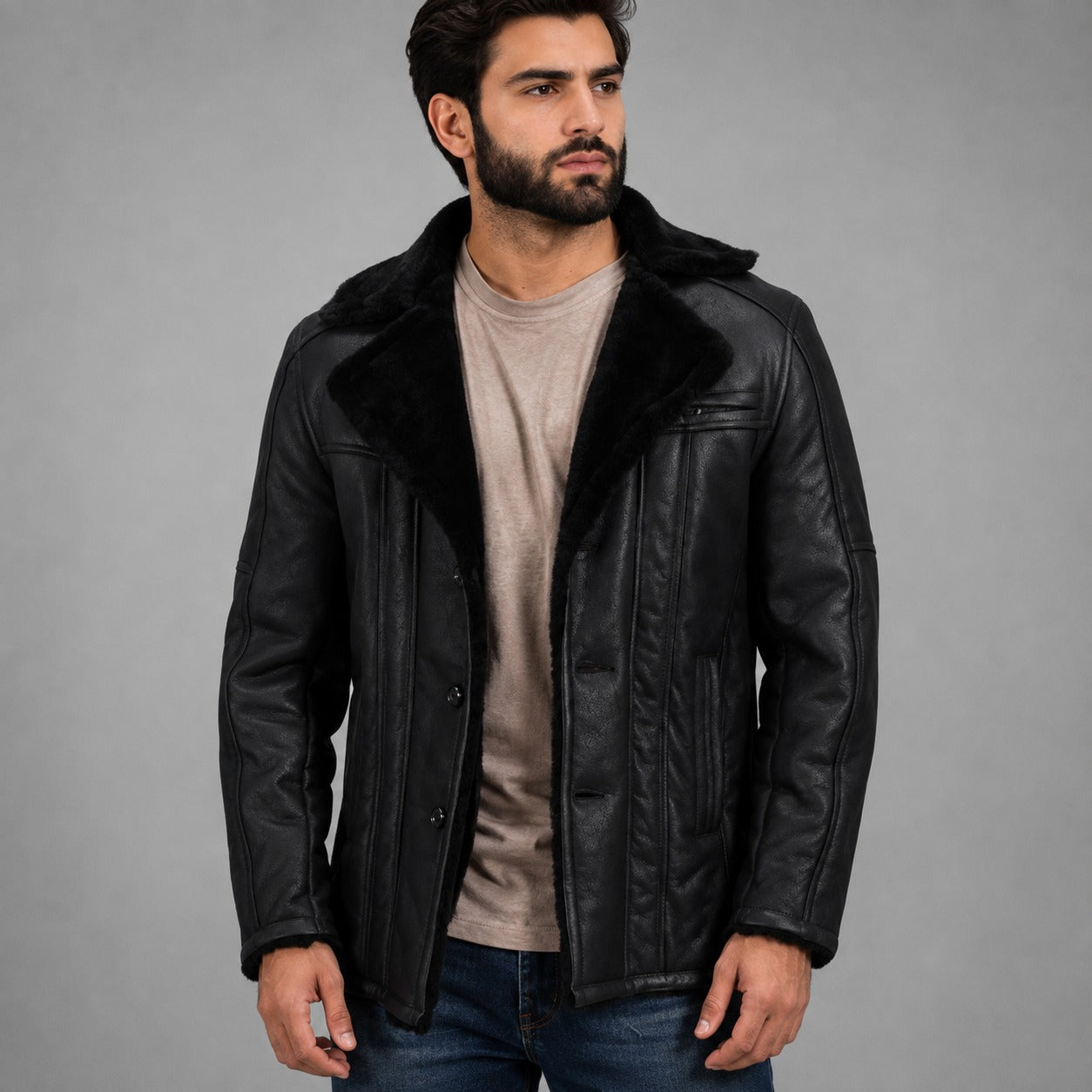 Mens Shearling Coat