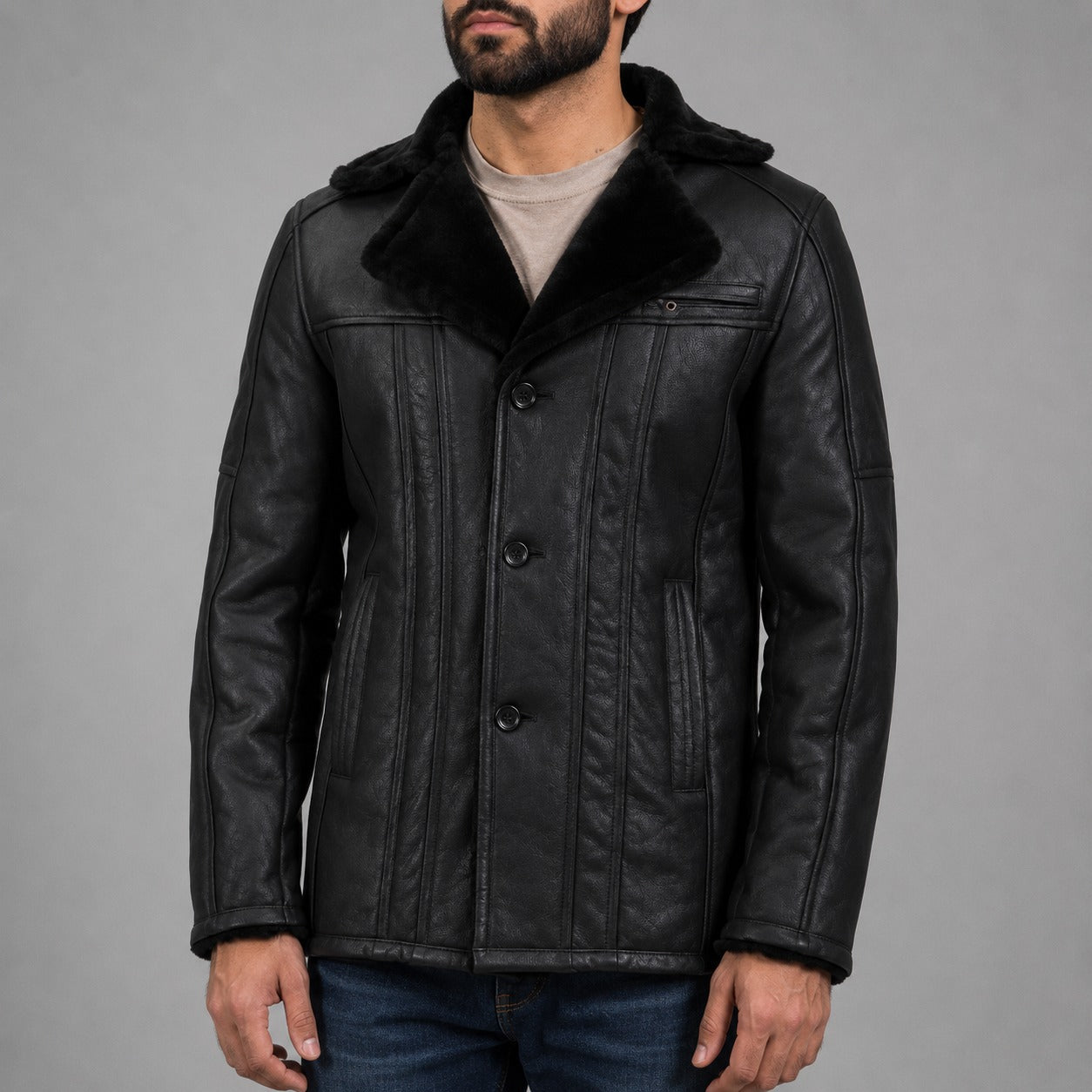 Mens Shearling Coat
