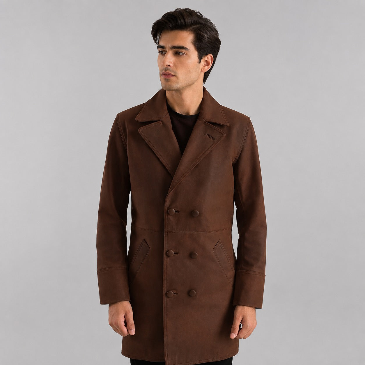 Brown Leather Coat