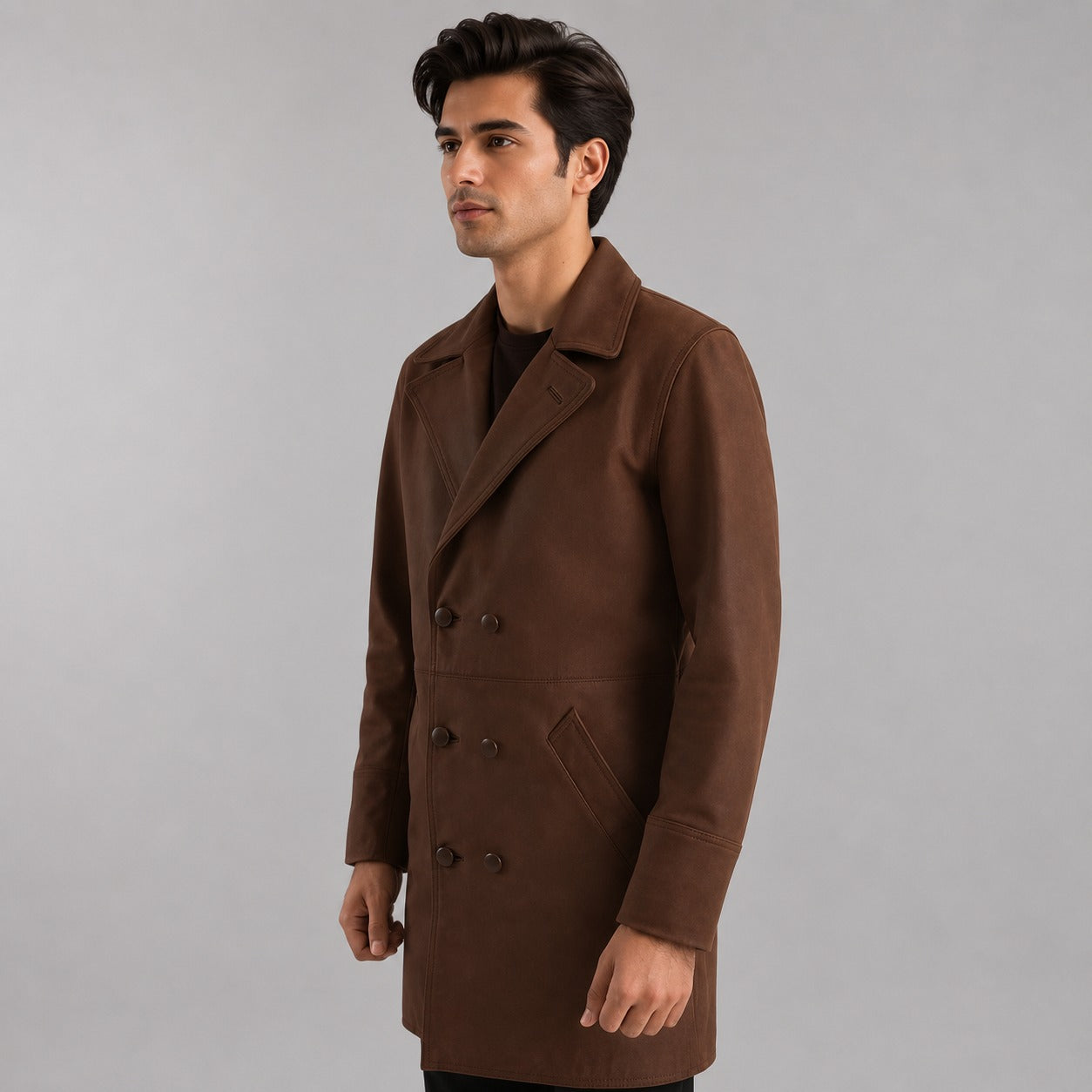 Brown Leather Coat