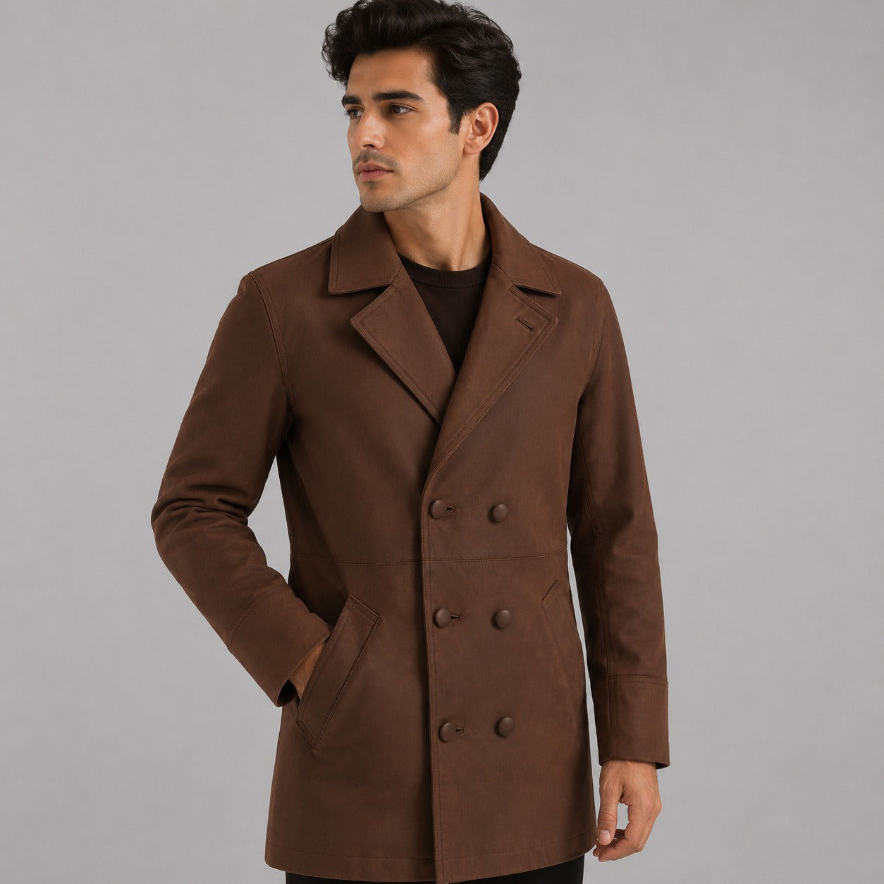Brown Leather Coat