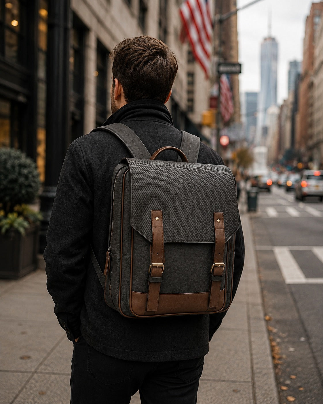Textured Backpack - Black