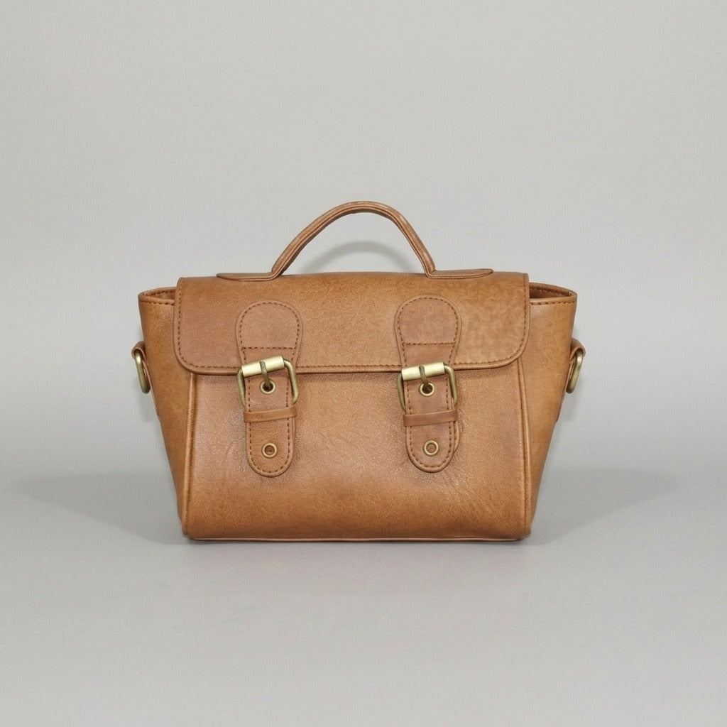 Oriental Brown Pure Leather Flap Bag