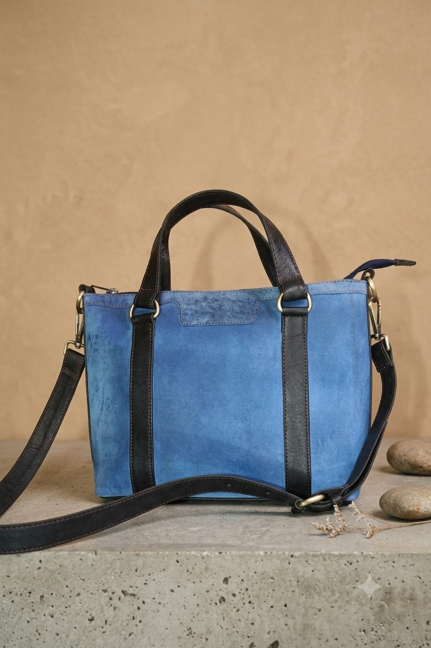 Blue Cow Hide Handbag – Timeless Style