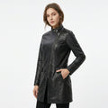 Women Classic Leather Long Coat – WLC03