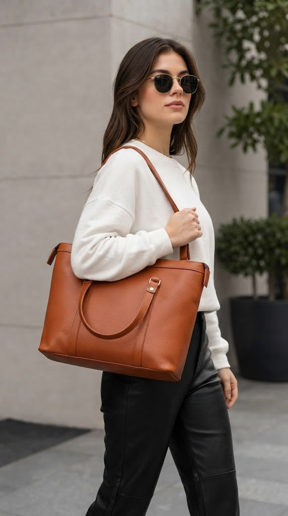 Women's Premium Top-Grain Leather Tote Bag