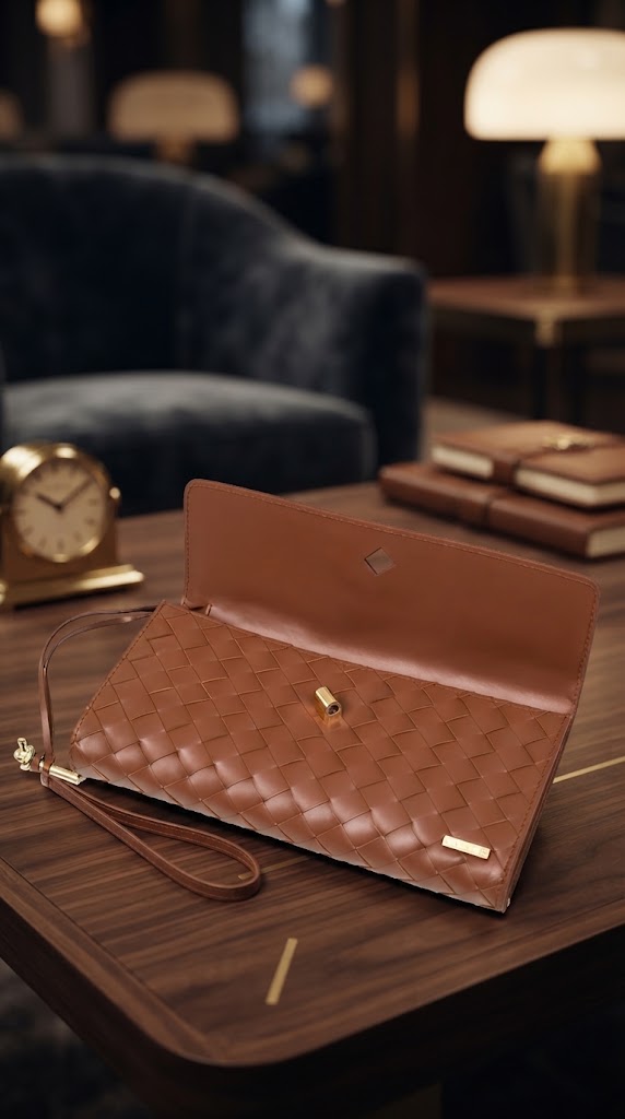 Women's Woven Leather Clutch Bag | Premium Leather