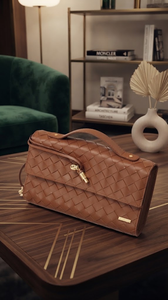 Women's Woven Leather Clutch Bag | Premium Leather
