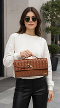 Women's Woven Leather Clutch Bag | Premium Leather
