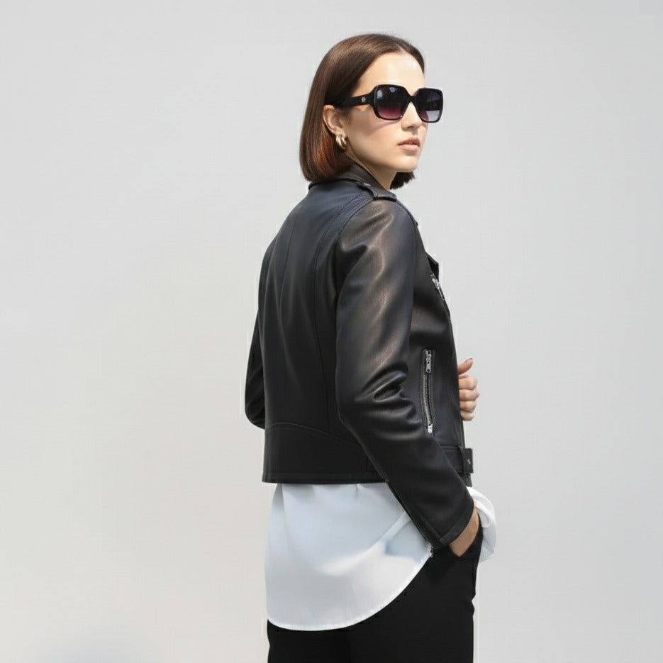 Women’s Sheep Leather Biker Jacket