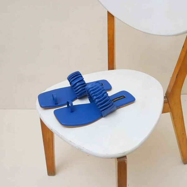 Aloha Ruffle Slides (Blue)