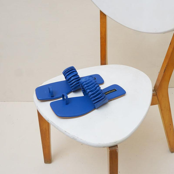 Aloha Ruffle Slides (Blue) - Jooti Shooti