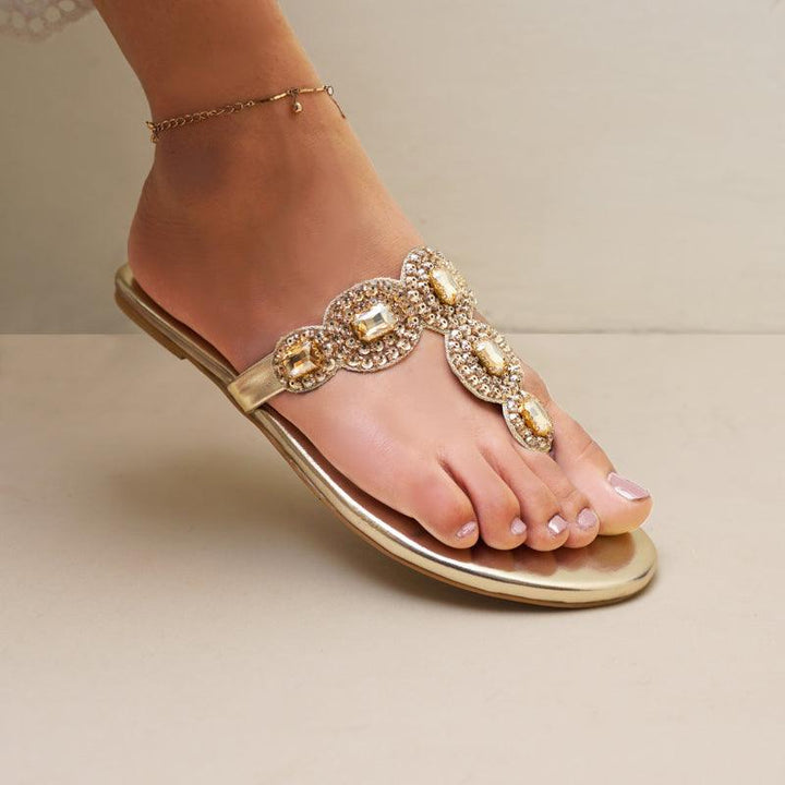 Selena Gold Slides - Jooti Shooti