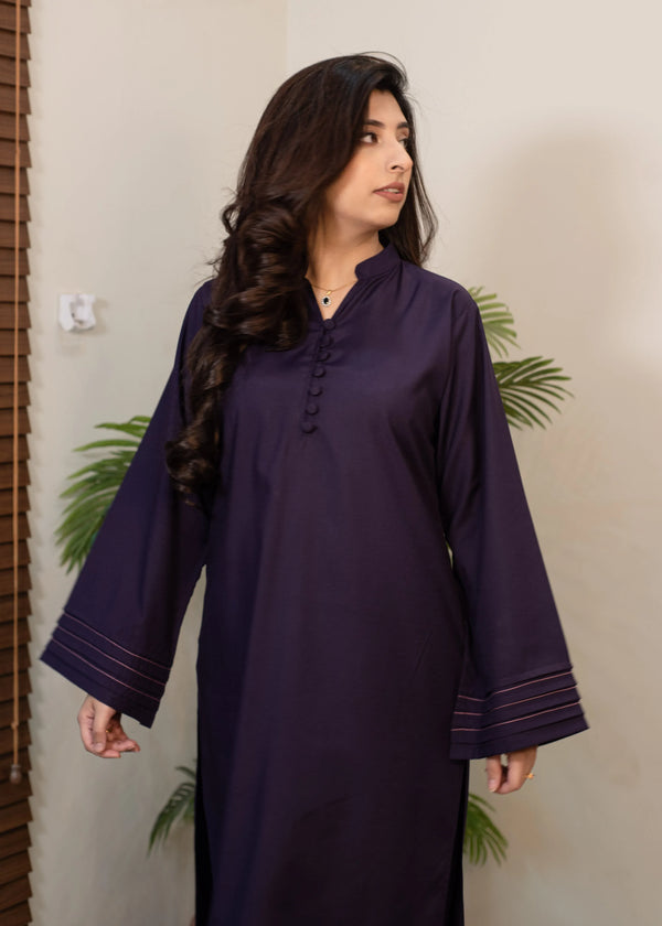 Purple Farshi Shalwar - 2 Piece suit
