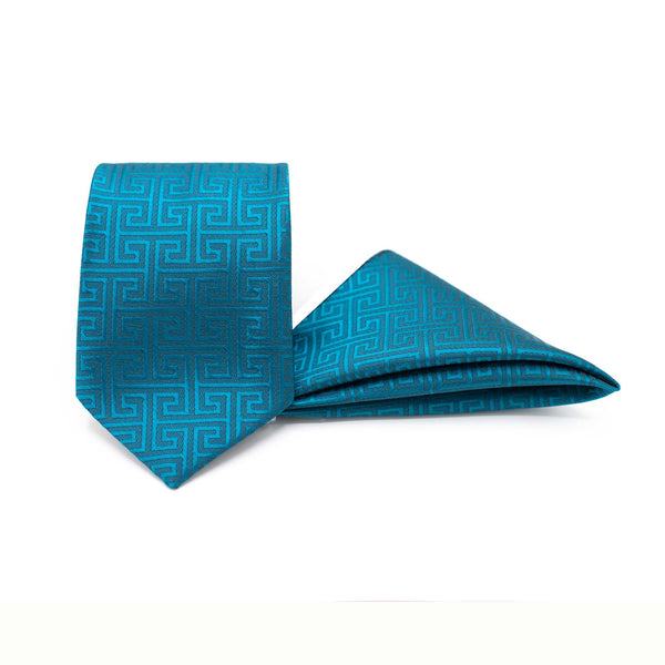 AEGEAN LUXE TIE AND POCKET SQUARE SET Black Wolf