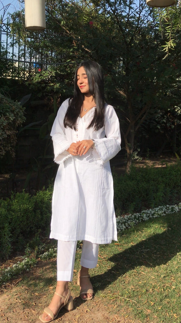 2 Piece Cotton Embellished stitched suit
